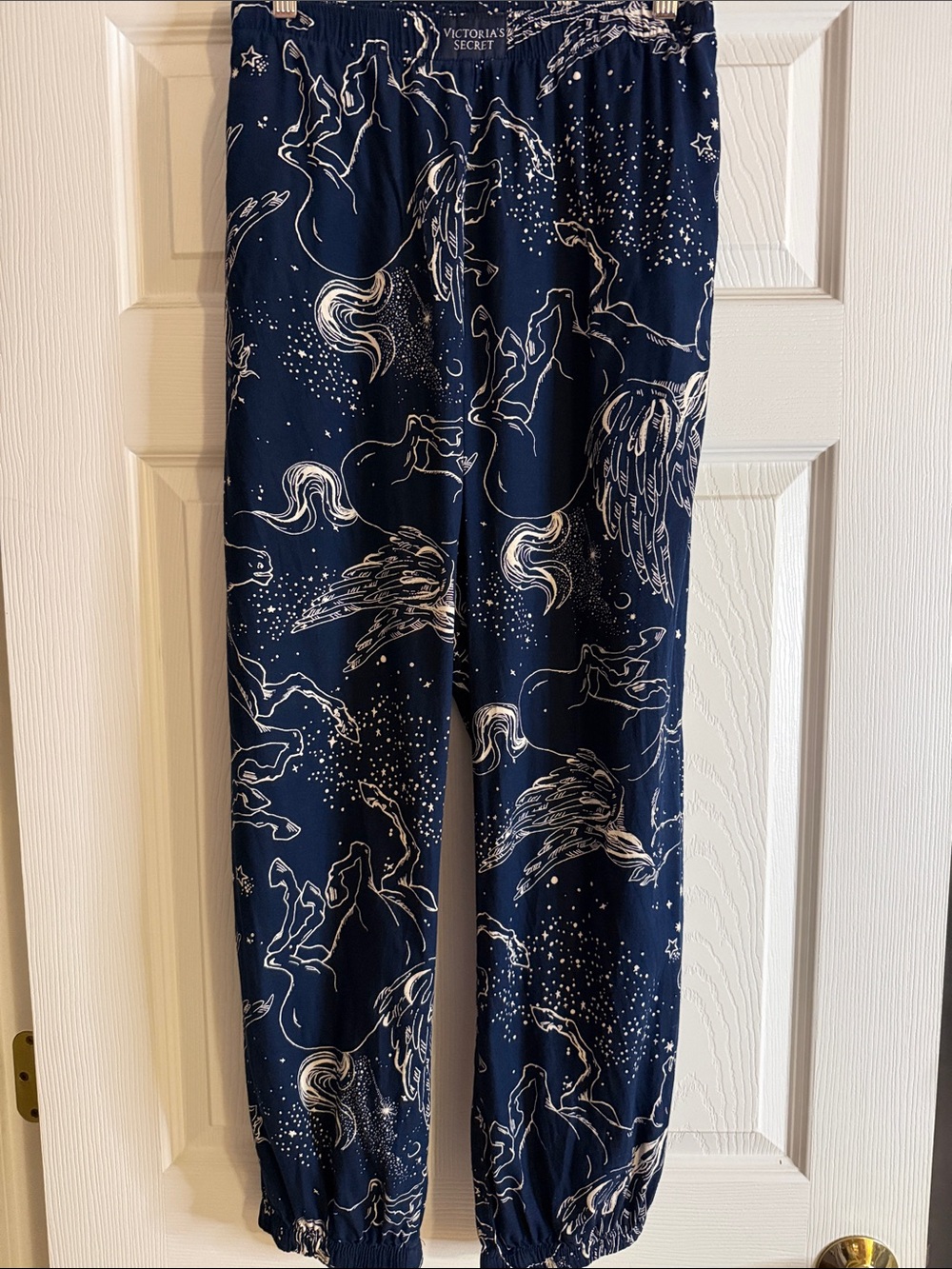 Victoria's Secret Navy pajama joggers with White Flying Horses oversized L SKU31